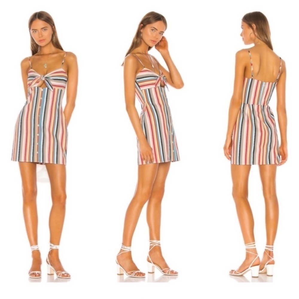REVOLVE Multicolor Striped Tie-Front Mini Dress